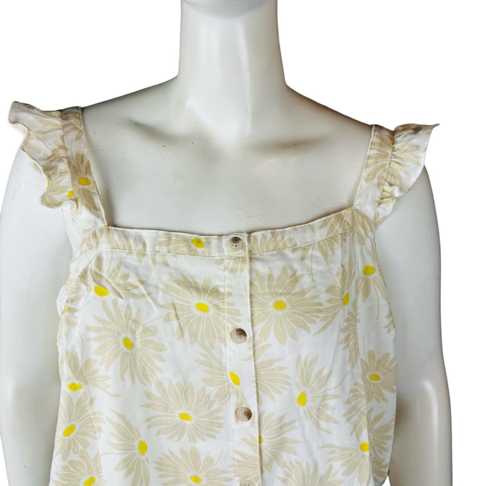 New Torrid Womans Sz 5 5X Plus Ruffle Button Front Tank Daisy Floral NWT - Picture 5 of 8
